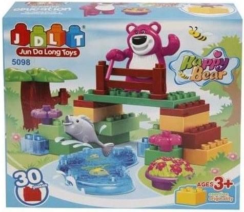 Τουβλάκια Jun Da Long Toys 5098 Happy Bear για 3+ Ετών Σετ 30τμχ