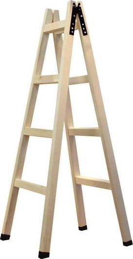 Σκάλα Ξύλινη Επαγγελματική Βαρέως Τύπου 1.5m 4+4 Σκαλοπάτια