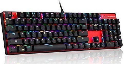 Motospeed Inflictor CK104 Gaming Μηχανικό Πληκτρολόγιο με Outemu Blue διακόπτες & RGB φωτισμό Αγγλικό USΚόκκινο