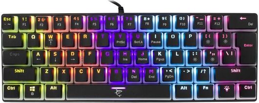 Gaming Πληκτρολόγιο White Shark Ashiko Μηχανικό 60% με Outemu Blue Switches & RGB Αγγλικό US Μπλε