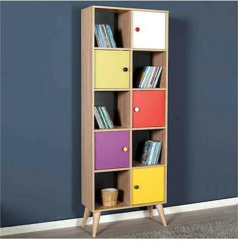 Βιβλιοθήκη με 5 Ντουλάπια Sonoma 67x30x185cm