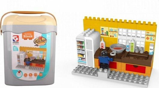 Τουβλάκια σε Κουβαδάκι Κουζίνα Σετ 63τμχ για 3+ Ετών