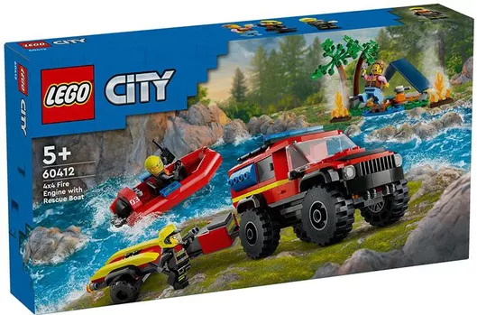 Lego City: 4x4 Fire Truck With Rescue Boat για 5+ Ετών #60412