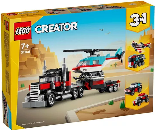Lego Creator: Flatbed Truck With Helicopter για 7+ Ετών #31146