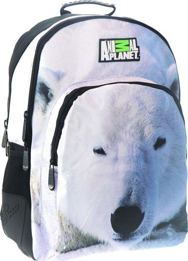 Σχολική Τσάντα Πλάτης Δημοτικού Animal Planet Polar Bear Λευκό