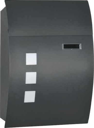 Γραμματοκιβώτιο Εξωτερικού Χώρου HomCom Μεταλλικό Γκρι 45x10x32cm