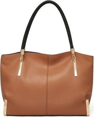 Γυναικεία Τσάντα Foxer -1 Ώμου Δερμάτινη Shopper Καφέ