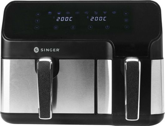 Φριτέζα Αέρος Singer AF-4630 με Διπλό Αποσπώμενο Κάδο 8.6lt Μαύρο