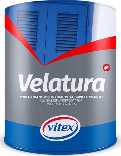 Υπόστρωμα Διαλύτη Vitex Velatura Βερνικοχρωμάτων για Ξύλινες Επιφάνειες Λευκό Κατάλληλο για Ξύλο 2.5lt