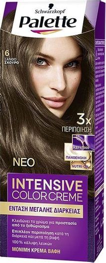 Palette Intensive Color Creme Βαφή Μαλλιών 6 Ξανθό Σκούρο 50ml