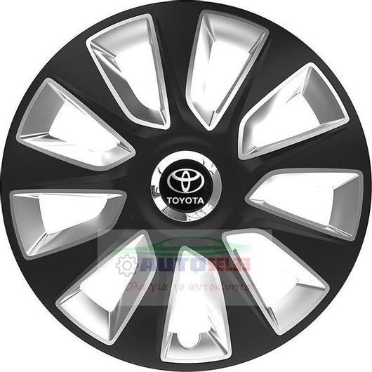 Τάσια Τροχών Αυτοκινήτου Versaco Stratos RC - 14'' με σήμα Toyota Σετ 4τμχ. Μαύρο