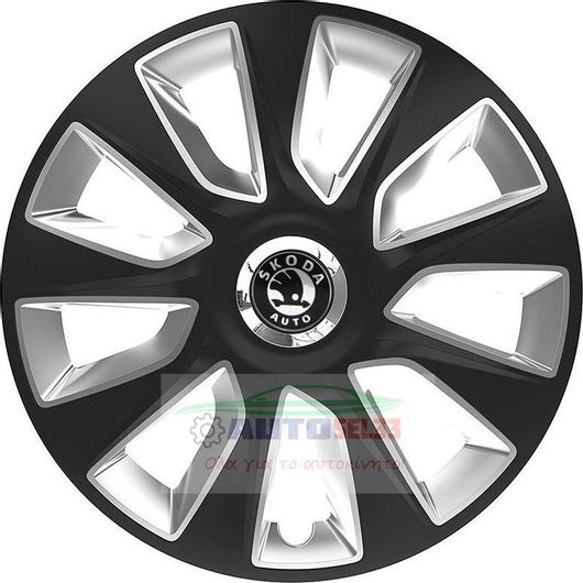 Τάσια Τροχών Αυτοκινήτου Versaco Stratos RC - 14'' με σήμα Skoda Σετ 4τμχ. Μαύρο
