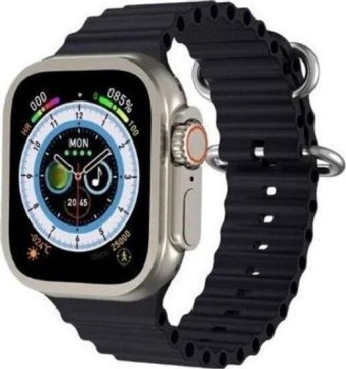 Smartwatch Z70 Ultra 49mm Metal Case Silver & Silcone Strap Μαύρο