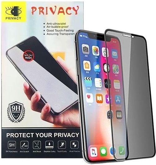 Privacy Full Cover Full Glue Tζαμάκι Προστασίας Οθόνης για Xiaomi Redmi Note 9S/9 Pro