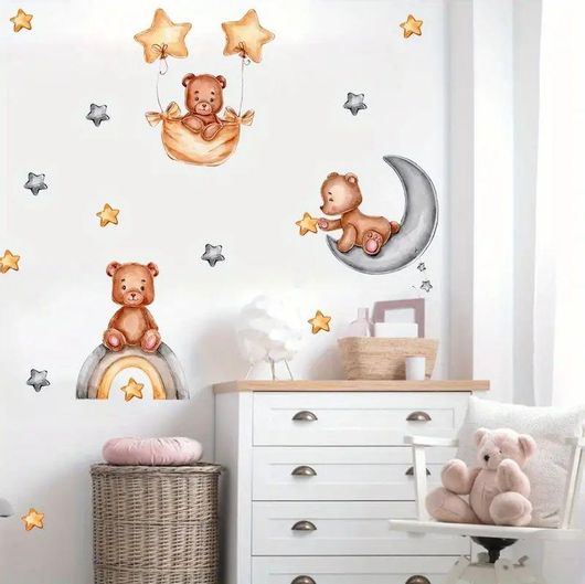 Αυτοκόλλητο Παιδικού Δωματίου Stickerlab Bear Star