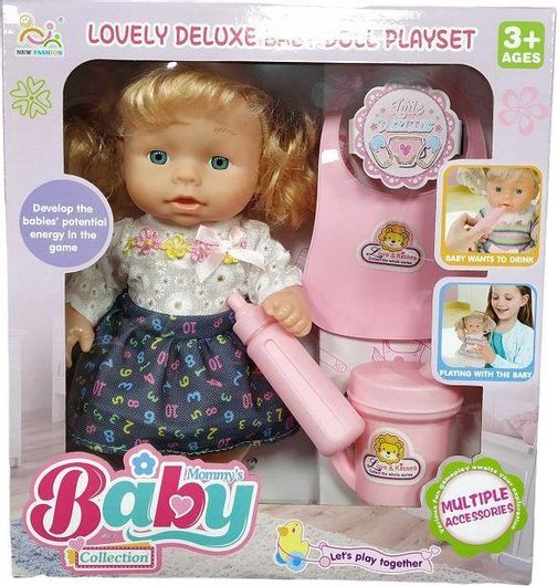 Σετ Μωρό Κούκλα NEW324C με Αξεσουάρ Φροντίδας για 3+ Ετών