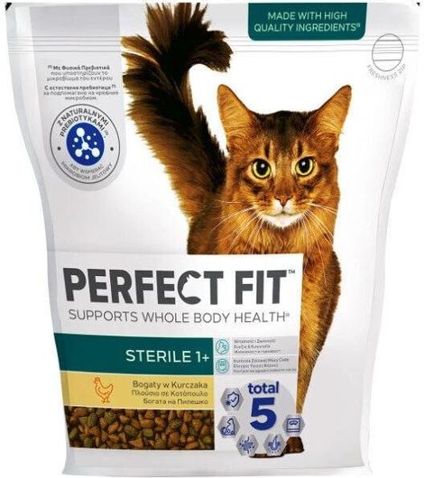 Ξηρά Τροφή Perfect Fit Sterile 1+ 0.75kg για Ενήλικες Στειρωμένες Γάτες με Κοτόπουλο 