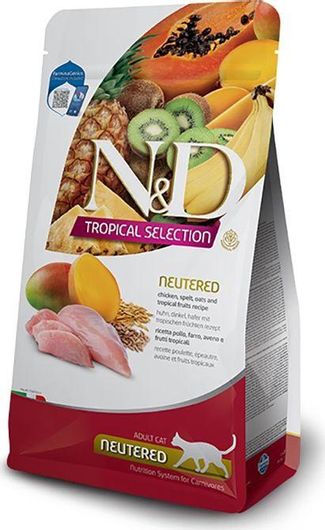 Ξηρά Τροφή Farmina N&D Tropical Selection Adult Neutered 1.5kg για Ενήλικες Στειρωμένες Γάτες με Κοτόπουλο & Ρέγγα