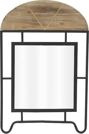 Καθρέπτης Τοίχου Inart με Μαύρο Μεταλλικό Πλαίσιο 92x61.5cm