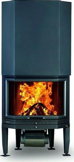 Ενεργειακό Τζάκι Volcano Ε65 Ξύλου Αεραγωγών 16kW Πρισματικό με Ανοιγόμενη Πόρτα