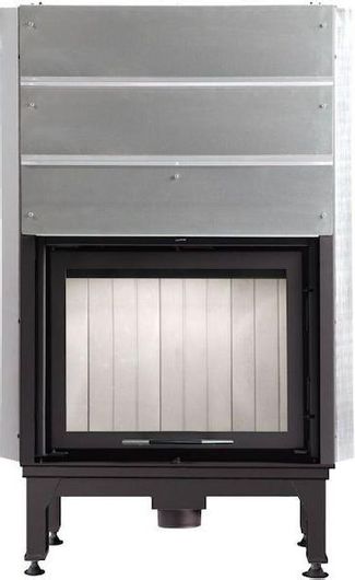 Ενεργειακό Τζάκι Lazaru E-FLAT 80 / 51 Ξύλου Αερόθερμο Ίσιο με Συρόμενη Πόρτα με Φυσική Ροή Black