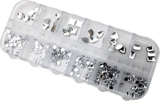 Στρας για Νύχια Σετ Κασετίνα με 12 Σχέδια