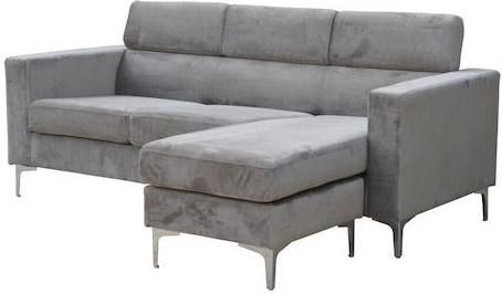 Καναπές Lutton Γωνιακός με Αναστρέψιμη Γωνία Γκρι 198x149cm