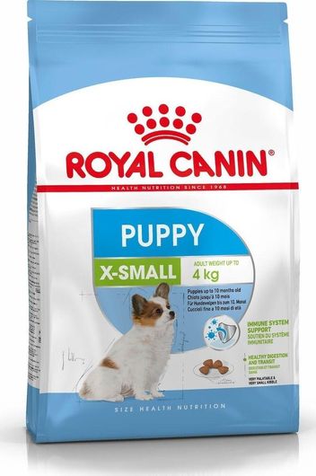 Royal Canin Puppy X-Small 0.50kg Ξηρά Τροφή για Κουτάβια Μικρόσωμων Φυλών με Καλαμπόκι, Πουλερικά και Ρύζι