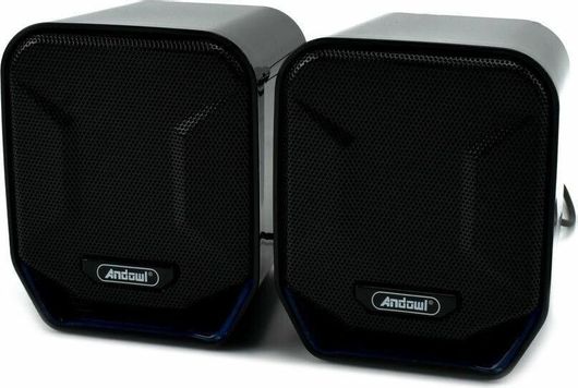 Ηχεία Υπολογιστή Andowl Q-YX17 2.0 με RGB Φωτισμό & Ισχύ 3W Μαύρο
