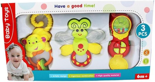 Κουδουνίστρες Baby Toys Σετ 3τμχ για 6+ Μηνών
