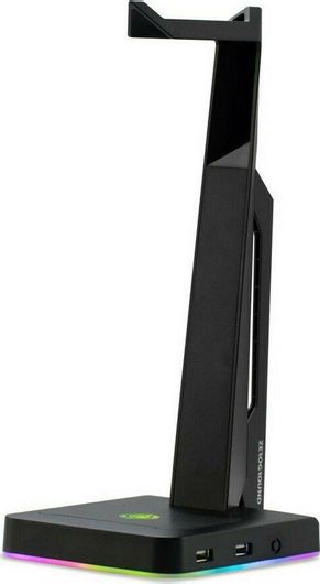 Βάση Ακουστικών Zeroground MIRAI Επιτραπέζια με Φωτισμό LED & Θύρα USB Μαύρο