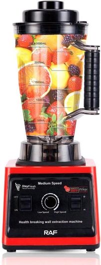 Raf R.2842 Μπλέντερ  με Γυάλινη Κανάτα 3lt 2400W Κόκκινο