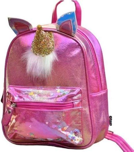 Παιδική Τσάντα Βόλτας Mohicans Black Line Unicorn Πλάτης 22x18x8cm Φούξια