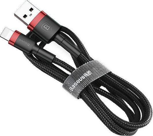 Baseus Cafule Braided USB to Lightning Cable Black/Red 1m CALKLF-B19