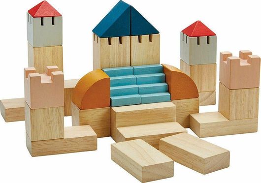 Τουβλάκια Plan Toys Χρωματιστά Ξύλινα για 3+ Ετών Σετ 30τμχ