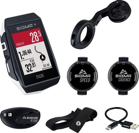Κοντέρ Ποδηλάτου Sigma Sport με Παλμογράφο & GPS Rox 11.1 Evo Sensor Set Μαύρο