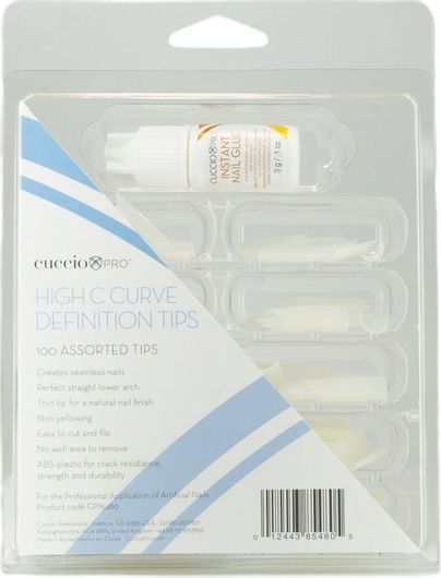 Tips Νυχιών Cuccio High C Curve Σετ 100τμχ Διάφανο