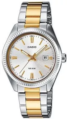 Γυναικείο Ρολόι Casio με Μεταλλικό Μπρασελέ Ασημί / Χρυσό