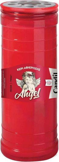 Κερί Αφιέρωσης Candil Angel 80T 9440 8 Ημερών Πλαστικό 6x21cm Κόκκινο