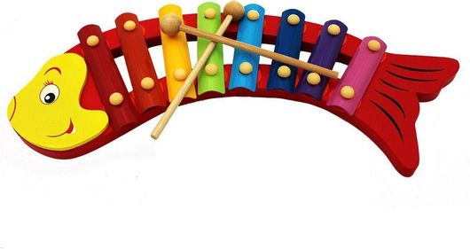 Παιχνίδι Ξύλινο Ξυλόφωνο με Σχέδιο Ψάρι για 3+ Ετών