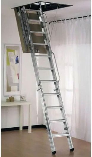 Σκάλα Fakro L3 / PK 21-16-181 Πτυσσόμενη Οροφής 120x70cm Μεταλλικό Ασημί