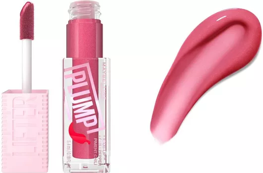 Lip Gloss Maybelline Lifter Plumping Lasting Hydration με Υαλουρονικό & Chilli Pepper 002 Mauve Bite 5.4ml