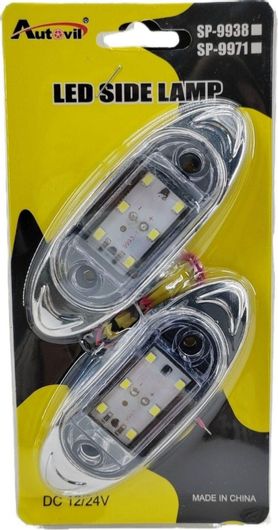 Φώτα Όγκου Πλευρικής Σύμανσης LED 12 / 24v PL Λευκό