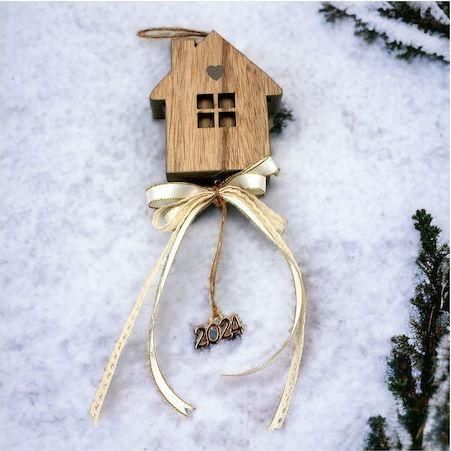 Γούρι Χειροποίητο Ξύλινο Σπιτάκι 1EPX947