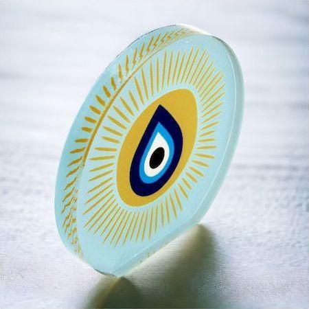 Γούρι Επιτραπέζιο Χειροποίητο Plexi Glass Μάτι 7DIS108