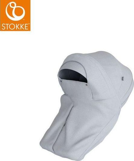 Ύφασμα Καροτσιού Stokke Stroller Storm Cover Grey Melange Λευκό