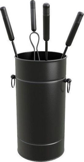 Σετ Εργαλείων Τζακιού Metallovailas με Κουβά Μαύρο