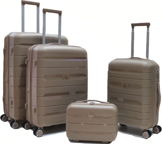 Βαλίτσα Ταξιδίου R&J Σκληρή με 4 Ρόδες Μπεζ