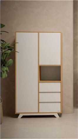 Παιδική Ντουλάπα Cassababy Berlin με 3 Συρτάρια 101x55x190cm Λευκό