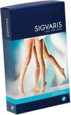 Ιατρικές Κάλτσες Sigvaris Cotton Short Κάτω Γόνατος Διαβαθμισμένης Συμπίεσης με Ανοικτά Δάκτυλα 22-32 mmHg Μπεζ Xlarge
